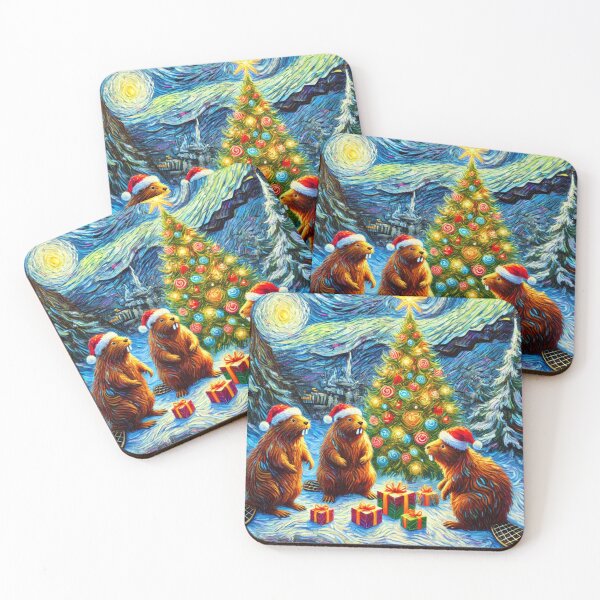 Item preview, Beavers open Christmas presents, designed and sold by Purpleflex.