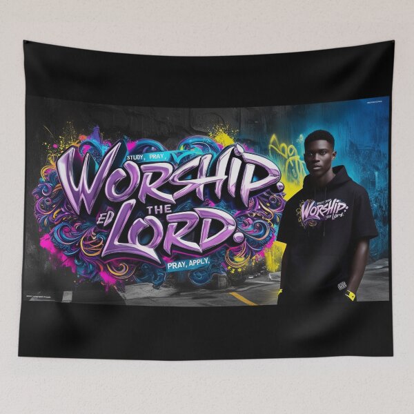 Item preview, Worship the Lord Graphic art designed and sold by Vintage Designs +.