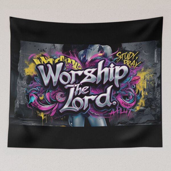 Item preview, Worship the Lord Graphic art designed and sold by Vintage Designs +.