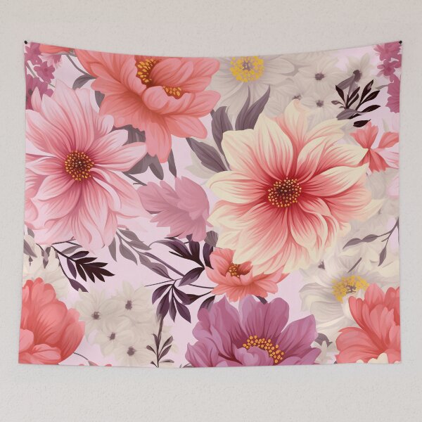 Item preview, Vibrant Flowers on Pink Background designed and sold by Kaiibaby.