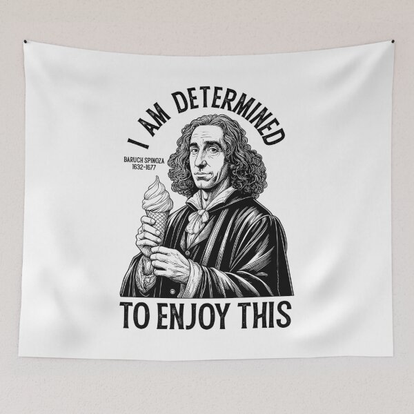 Item preview, Funny Philosophy Spinoza Determinism Ice Cream Philosopher designed and sold by GrandeDuc.
