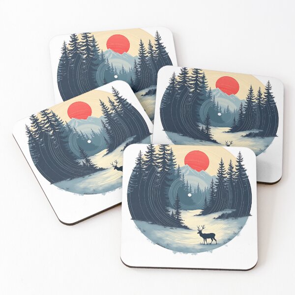 Item preview, Deer in Forest Vinyl Art with Mountain Sunset designed and sold by zofron.