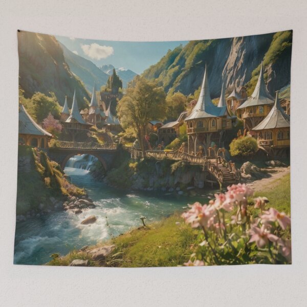 Item preview, River Serenade: The Elf Town in the Valley designed and sold by BlareBlare.