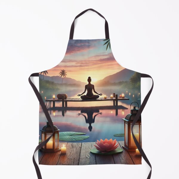 Item preview, Serene Yoga by the Lake at Sunset designed and sold by graphicbidu.