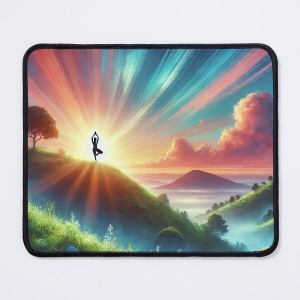 Artikelvorschau, Morgenyoga auf einem Hügel entworfen und verkauft von graphicbidu.
