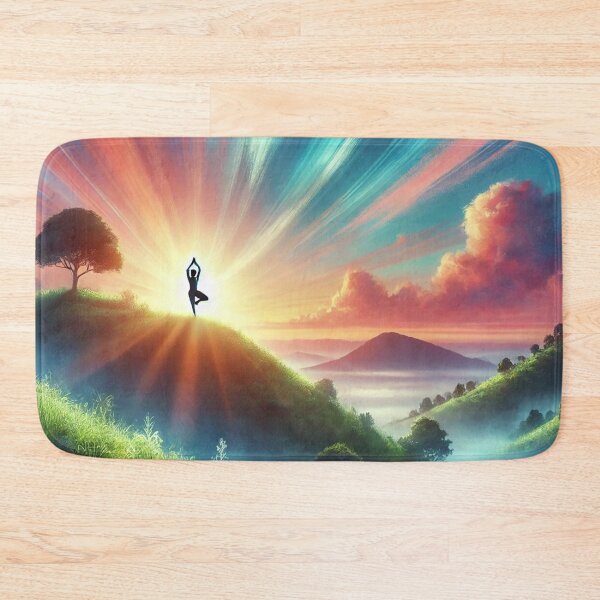 Item preview, Morning Yoga on a Hilltop designed and sold by graphicbidu.