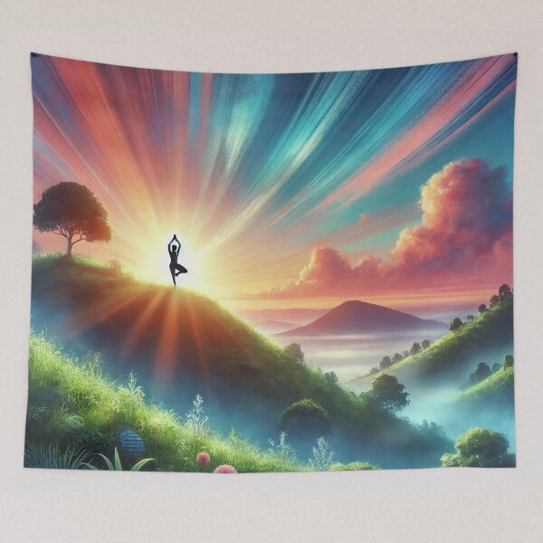 Item preview, Morning Yoga on a Hilltop designed and sold by graphicbidu.