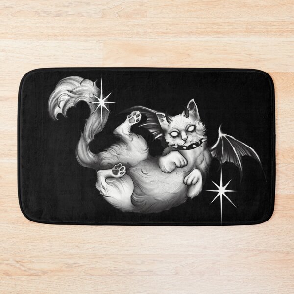 Item preview, Dark evil cute cat with wings designed and sold by BlackAcidArt.