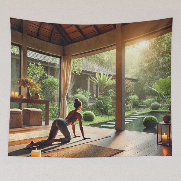 Item preview, Indoor Yoga with Garden View designed and sold by graphicbidu.