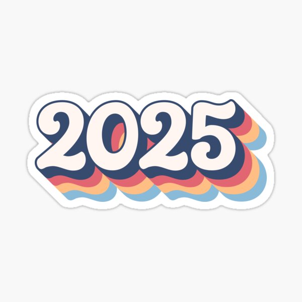 Item preview, 2025 Happy New Year Retro Rainbow Vintage designed and sold by HappyDStickers.