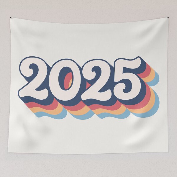 Item preview, 2025 Happy New Year Retro Rainbow Vintage designed and sold by HappyDStickers.