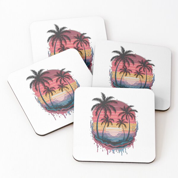 Item preview, retro Sunset Palms Escape designed and sold by ART ATTACK ZONE.