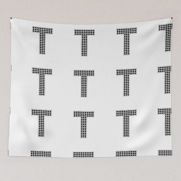 Item preview, Uppercase T - Black Pixel Block Character designed and sold by PixelGlyphs.