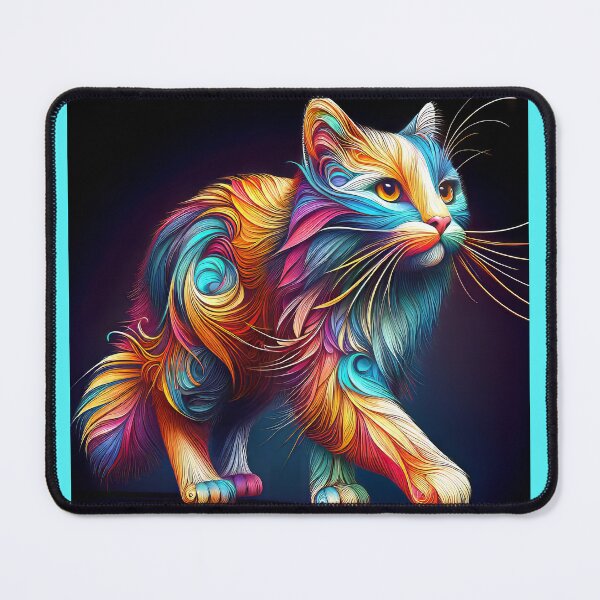 Item preview, Full Body Portrait of a Rainbow Colored Cat designed and sold by CattyCornerPOD.