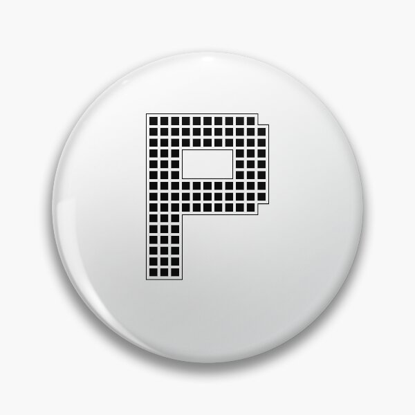 Item preview, Uppercase P - Black Pixel Block Character designed and sold by PixelGlyphs.