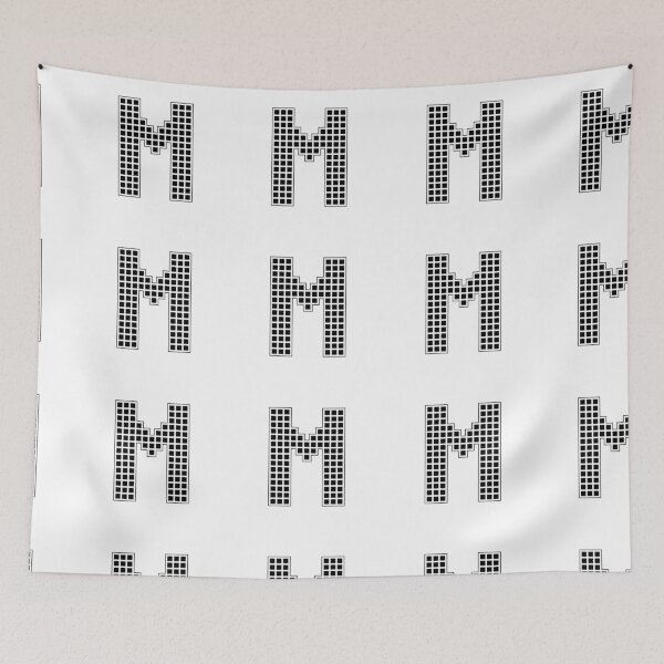 Item preview, Uppercase M - Black Pixel Block Character designed and sold by PixelGlyphs.