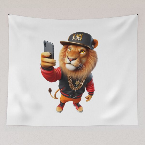 Item preview, Rap Lion Taking a Selfie - Urban Style Art designed and sold by Hungry-Murphy.