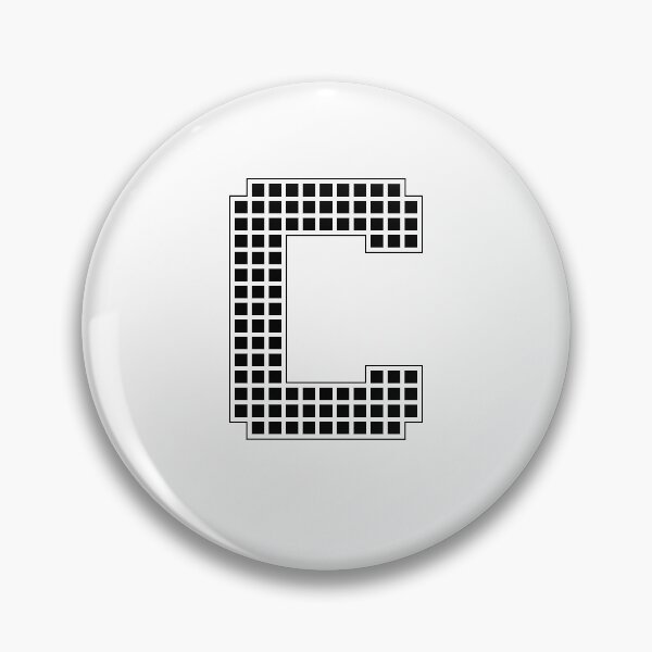 Artikelvorschau, Großbuchstabe C – schwarzes Pixelblockzeichen entworfen und verkauft von PixelGlyphs.