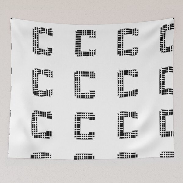 Item preview, Uppercase C - Black Pixel Block Character designed and sold by PixelGlyphs.