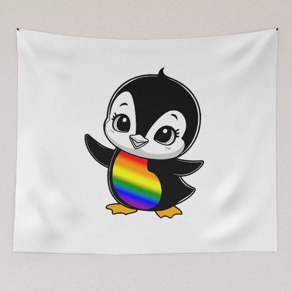 Item preview, LGBTQ Pride Baby Penguin, Kawaii Rainbow Flag Penguin designed and sold by Travelslightly.