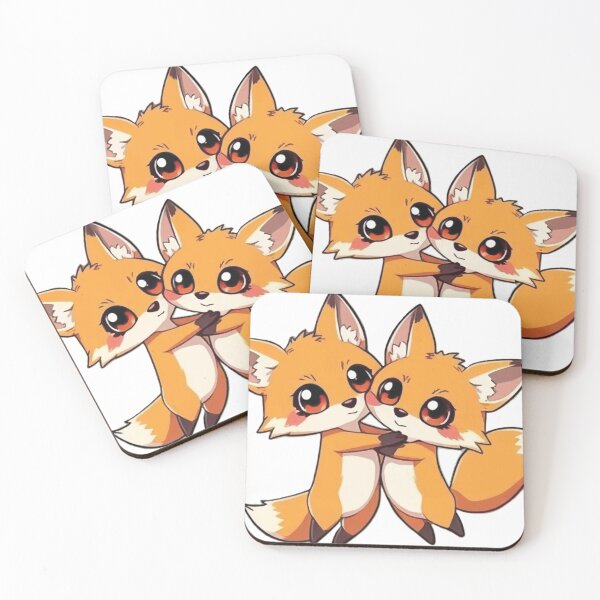Item preview, 2 Foxes Jumping While Hugging Each Other designed and sold by OhshunStudios.