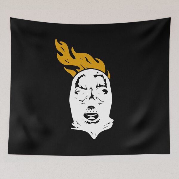Item preview, White balaclava on fire designed and sold by Juan Carlos Trujillo.