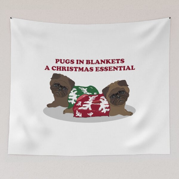 Item preview, Pugs in blankets for Christmas designed and sold by Happyoninside.