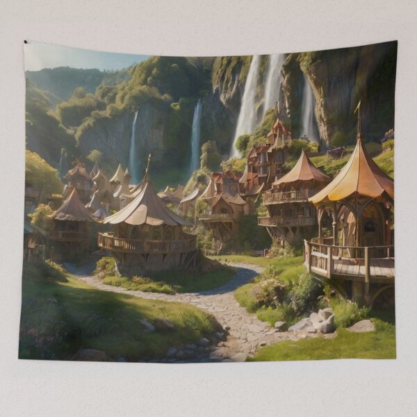 Item preview, Golden Day in the Enchanted Elf Village designed and sold by BlareBlare.