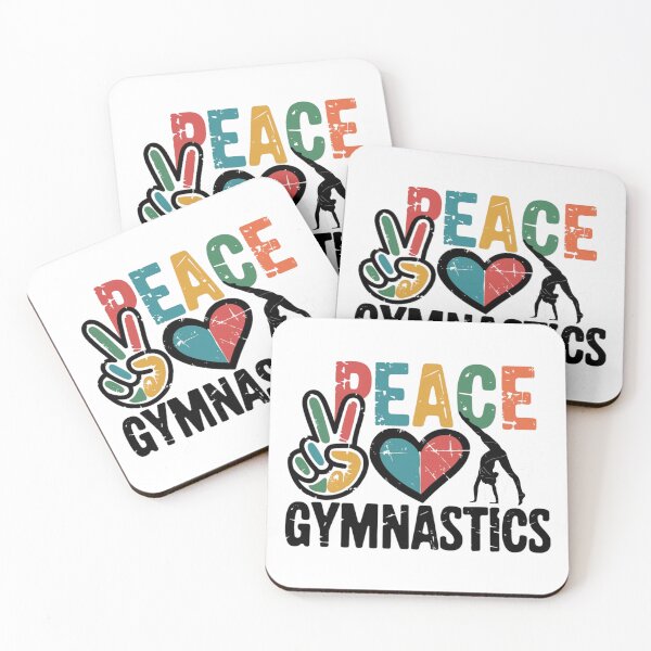 Item preview, Retro Vintage Modern Trendy Cute I Love Gymnastics ,Peace Love For Girls Women Gymnast Gymnast  designed and sold by SOUFIANE1991.