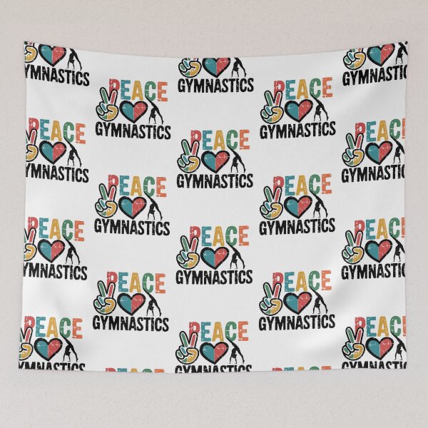 Item preview, Retro Vintage Modern Trendy Cute I Love Gymnastics ,Peace Love For Girls Women Gymnast Gymnast  designed and sold by SOUFIANE1991.