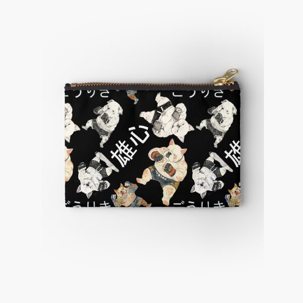 Item preview, Retro Vintage Cute Chibi Bulldog MMA Mixed Martial Arts Fighter with Japanese Fonts designed and sold by AkibaNation.