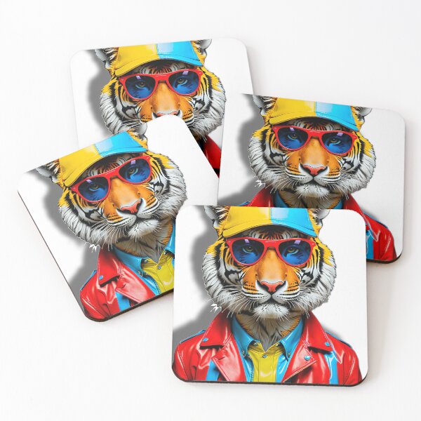 Item preview, Colorful fun tiger with glasses designed and sold by Dan9010.