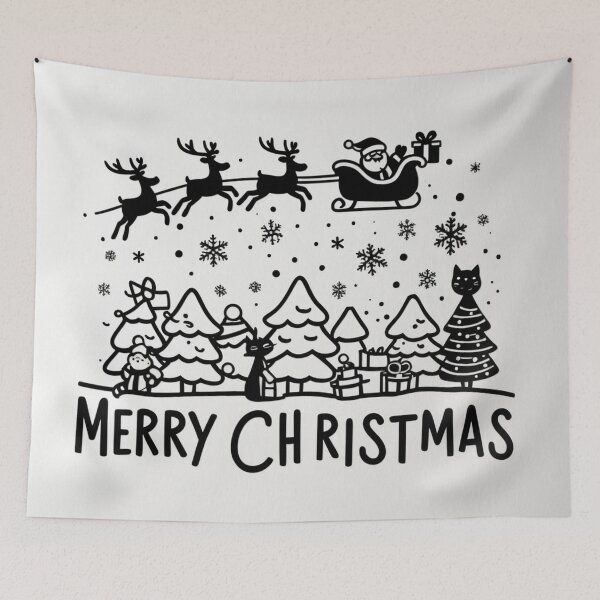 Item preview, 001 Merry Christmas in Black And White designed and sold by Alexis Art Collection.