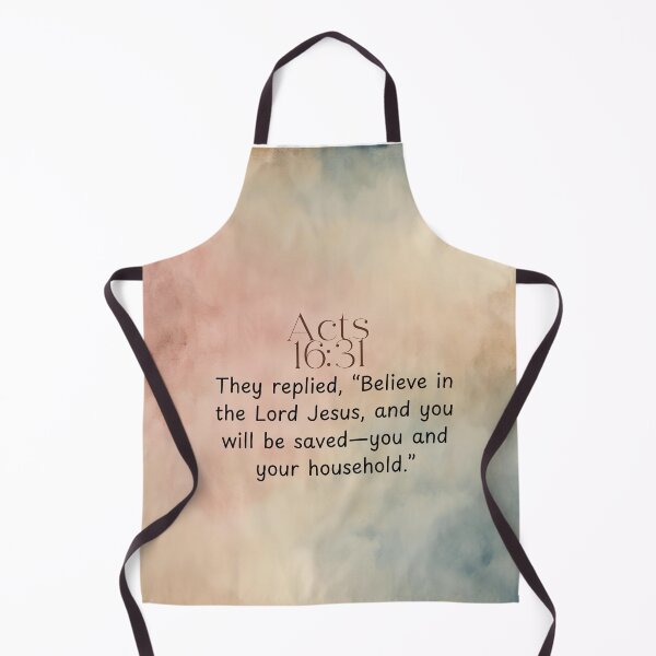 Item preview, Acts 16:31 Christian Bible Verse on Watercolor Background designed and sold by Our Bible Journey.
