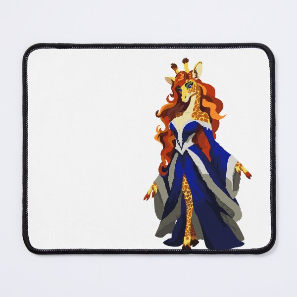Item preview, Giraffe Woman in Blue and White Elegant Dress designed and sold by KlakkDrawsStuff.