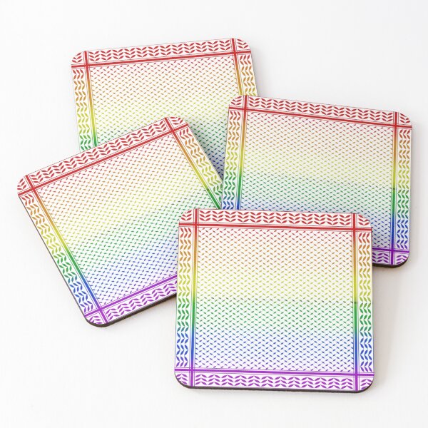 Item preview, Gay Rainbow Flag Keffiyeh/Kufiyyeh Solidarity Pattern  designed and sold by feardeargcrafts.