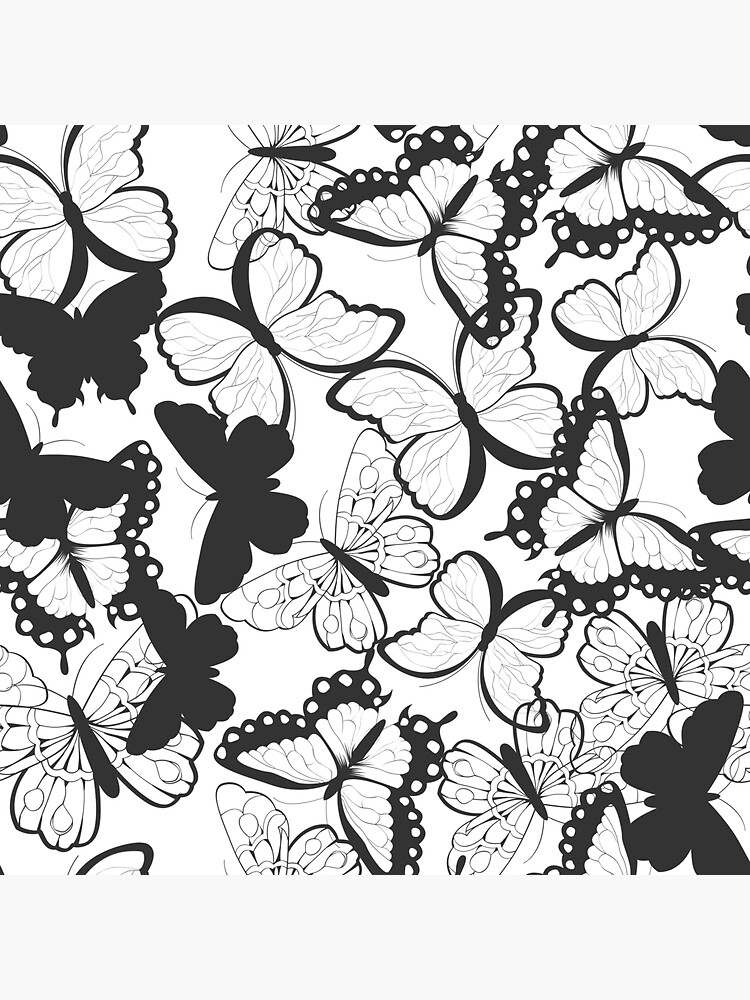"Black and White Butterflies" Sticker for Sale by JKGraphiX Redbubble