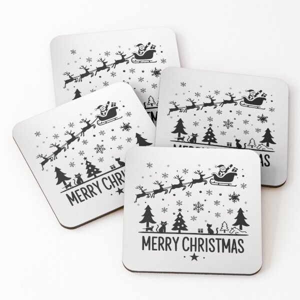 Aperçu de l'œuvre 002 Joyeux Noël en noir et blanc créée et vendue par Alexis Art Collection.