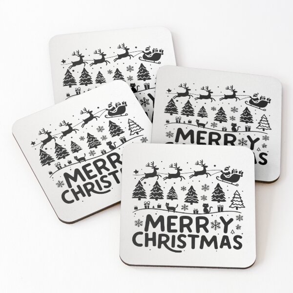 Aperçu de l'œuvre 003 Joyeux Noël en noir et blanc créée et vendue par Alexis Art Collection.