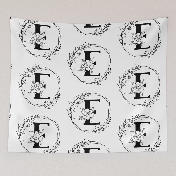Item preview, E Botanical Monogram, E Wreath Monogram, Peony Monogram, Rose Monogram designed and sold by Spike The Punch Design Co..