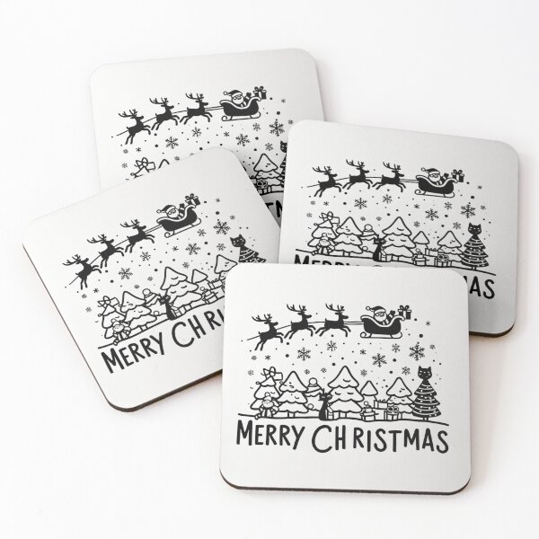 Aperçu de l'œuvre 004 Joyeux Noël en noir et blanc créée et vendue par Alexis Art Collection.