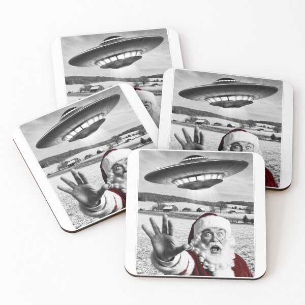 Item preview, Santa Claus Selfie With Alien UFO Funny Santa Claus Gifts designed and sold by ArtisticPen-art.
