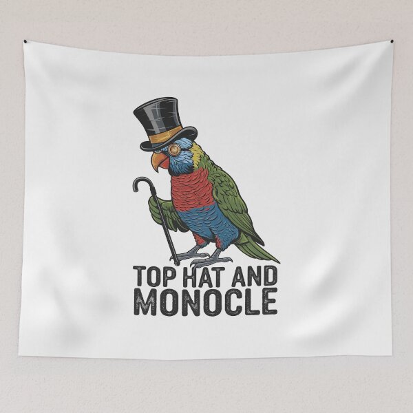 Item preview, Top Hat And Monocle Lorikeet Sticker designed and sold by lemurdesigns.