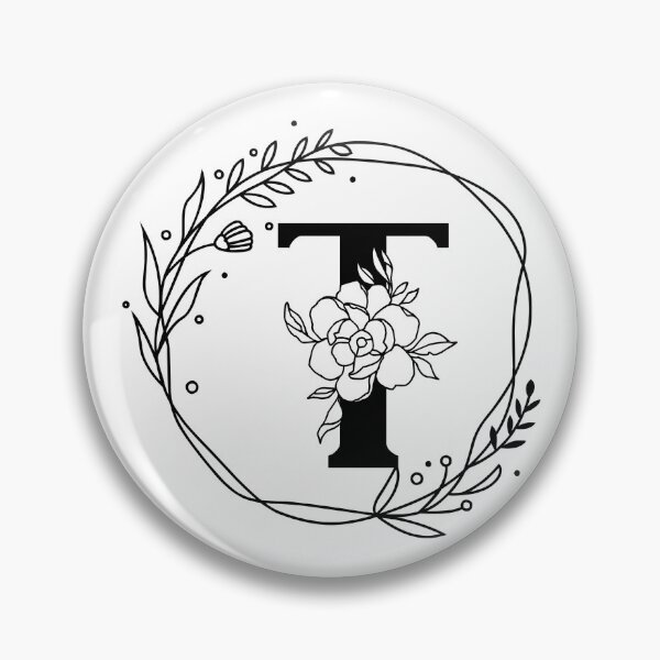 Item preview, T Botanical Monogram, T Wreath Monogram, Peony Monogram, Rose Monogram designed and sold by Spike The Punch Design Co..