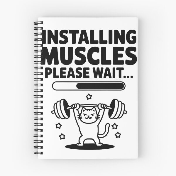 Item preview, Installing Muscles Please Wait, Installing Muscles Please Wait Cat, Funny Gym Workout designed and sold by luannsemmsobre.