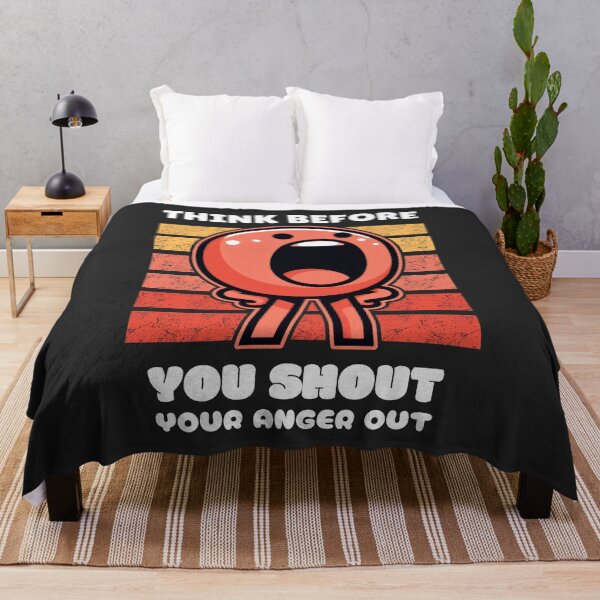 Item preview, Think Before You Shout Your Anger Out: A Shouting Character in Red and Orange designed and sold by SplashTastic.