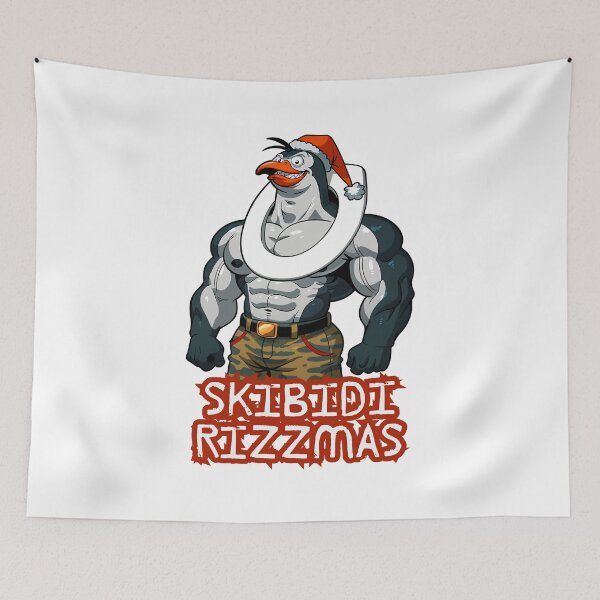Item preview, Skibidi Rizzmas – Buff Furry Penguin Christmas Design designed and sold by BaxInke.