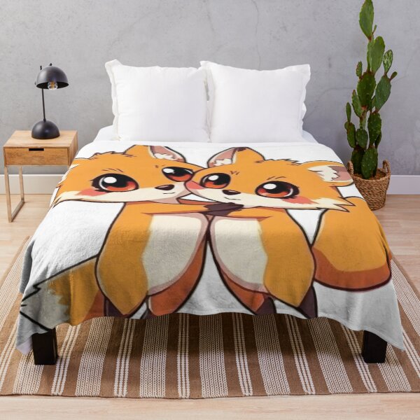 Item preview, 2 Foxes Jumping While Hugging Each Other designed and sold by OhshunStudios.
