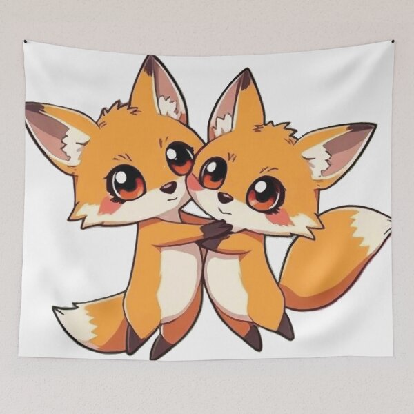 Item preview, 2 Foxes Jumping While Hugging Each Other designed and sold by OhshunStudios.