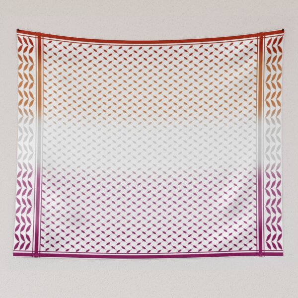Item preview, Lesbian Flag Keffiyeh/Kufiyyeh Solidarity Pattern  designed and sold by feardeargcrafts.